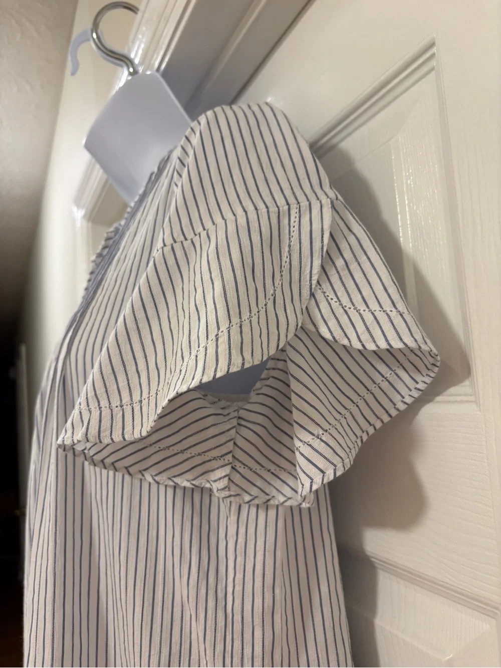 Vineyard Vines blue and white striped cotton dress, removable slip attached.